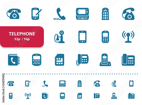 Telephone Icons (2x magnification for preview)