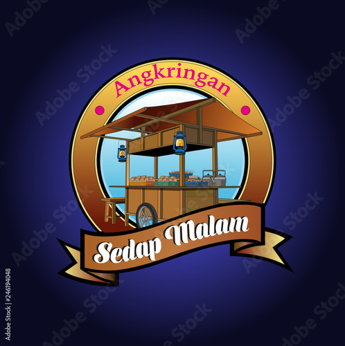 Vector illustration, Angkringan symbol or logo for street vendors in the nite.