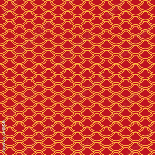 Lunar New Year Seamless Pattern - Red and gold pattern design for Lunar or Chinese New Year