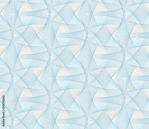 Guilloche vector seamless pattern. Color background with thin lines and optical blending effect - Vector 