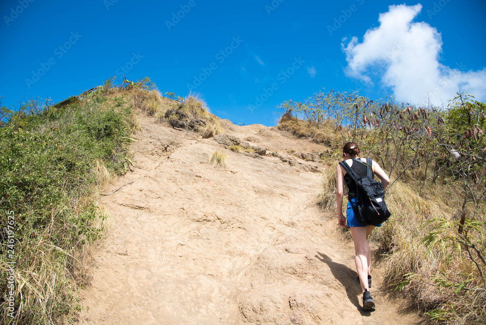 Fototapeta premium To the top of mountain