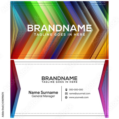 Modern creative and clean business card template, polygon background, flyer design, name card template. Corporate identity with abstract illustration. Vector company style for brandbook