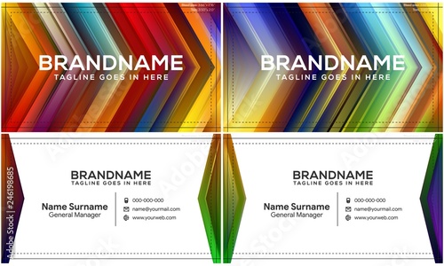 Modern creative and clean business card template, polygon background, flyer design, name card template. Corporate identity with abstract illustration. Vector company style for brandbook