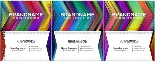 Modern creative and clean business card template, polygon background, flyer design, name card template. Corporate identity with abstract illustration. Vector company style for brandbook