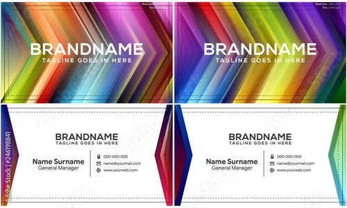 Modern creative and clean business card template, polygon background, flyer design, name card template. Corporate identity with abstract illustration. Vector company style for brandbook