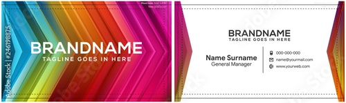 Modern creative and clean business card template, polygon background, flyer design, name card template. Corporate identity with abstract illustration. Vector company style for brandbook