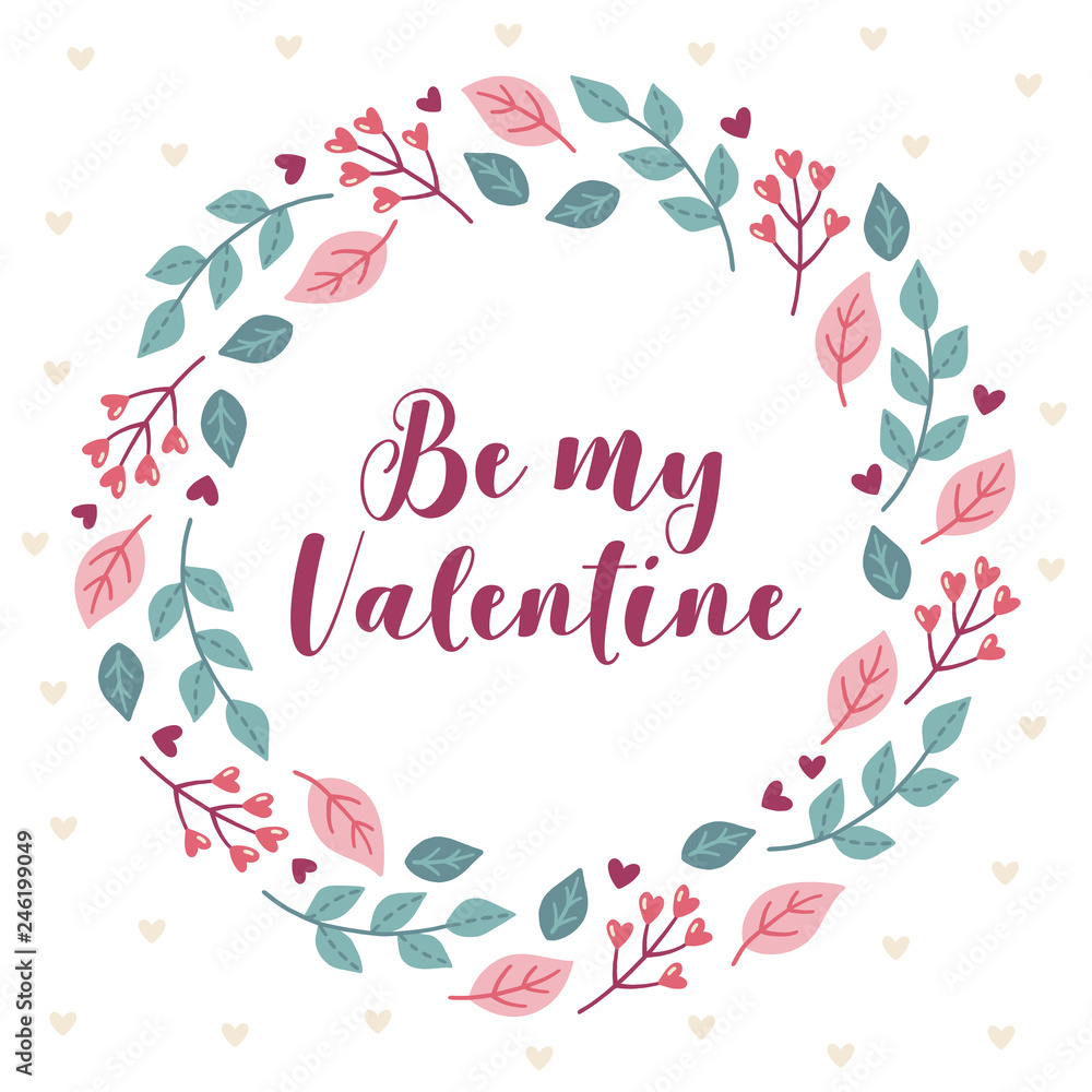 Obraz premium Valentine hand drawn wreath 