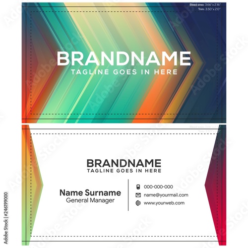 Modern creative and clean business card template, polygon background, flyer design, name card template. Corporate identity with abstract illustration. Vector company style for brandbook