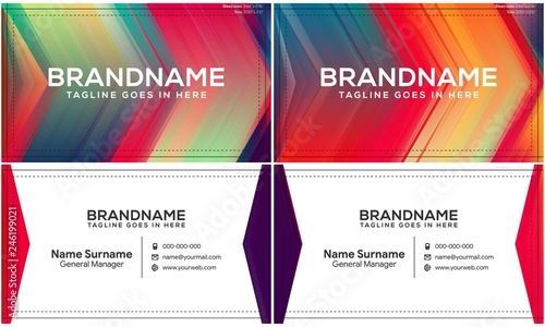 Modern creative and clean business card template, polygon background, flyer design, name card template. Corporate identity with abstract illustration. Vector company style for brandbook
