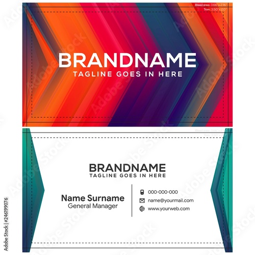 Modern creative and clean business card template, polygon background, flyer design, name card template. Corporate identity with abstract illustration. Vector company style for brandbook