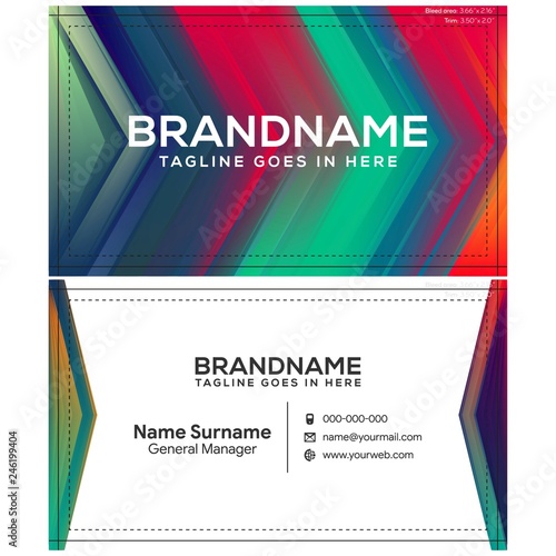 Modern creative and clean business card template, polygon background, flyer design, name card template. Corporate identity with abstract illustration. Vector company style for brandbook