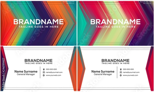 Modern creative and clean business card template, polygon background, flyer design, name card template. Corporate identity with abstract illustration. Vector company style for brandbook