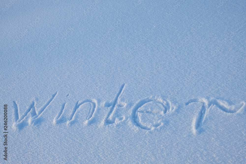 inscription on the snow
inscription on the snow