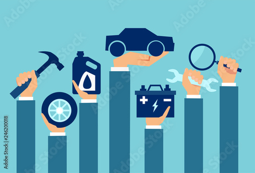 Vector for auto service and maintenance concept