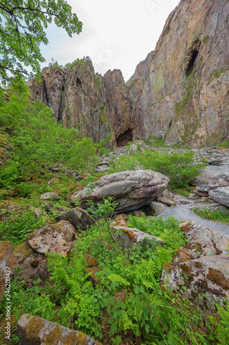 Approaching the tunnel acces of Torghatten from the eastern access path photo