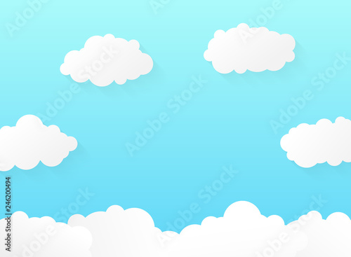 Abstract vivid gradient blue sky with soft clouds pattern design.