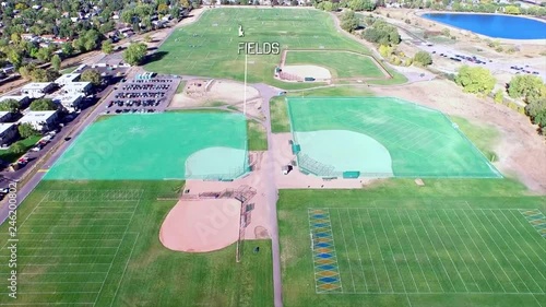 Motion Graphic showing sports complex fields and facility. photo