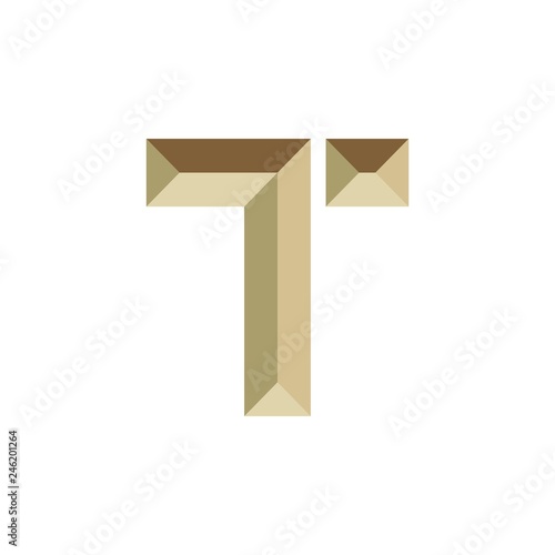 3D T logo letter design