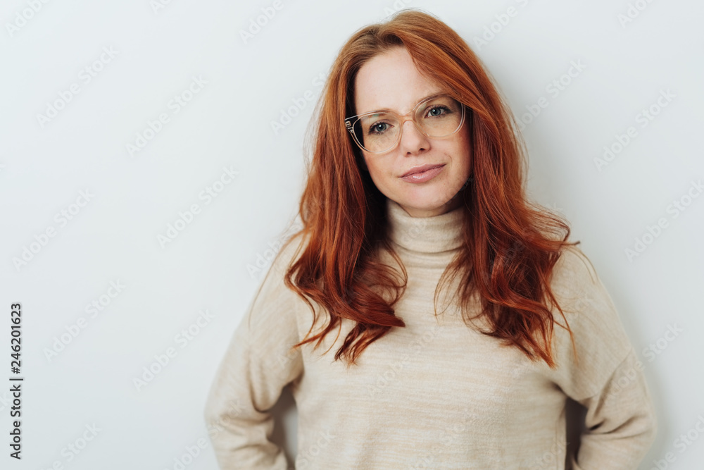 Thoughtful sympathetic young redhead woman Thoughtful sympathetic young redhead woman