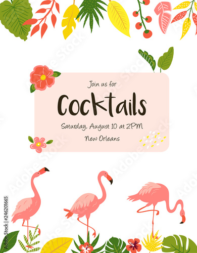 Trendy summer tropical banners for Hawaiian party