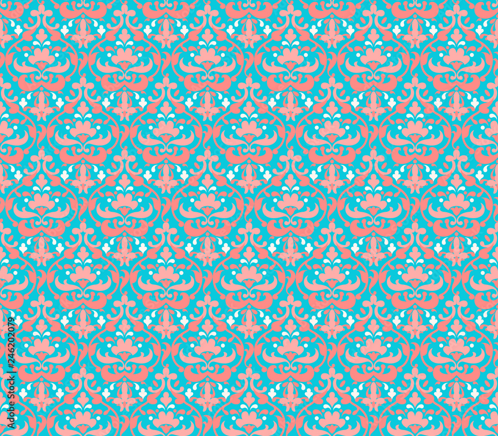 Blue Damask seamless pattern Blue Damask seamless pattern