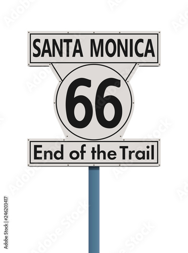 Route 66 end of the trail road sign