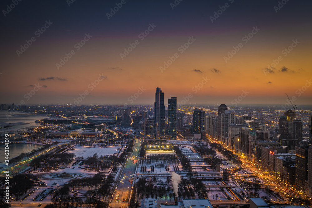 Cold Chicago Sunset