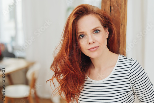 Woman staring at camera with intense expression