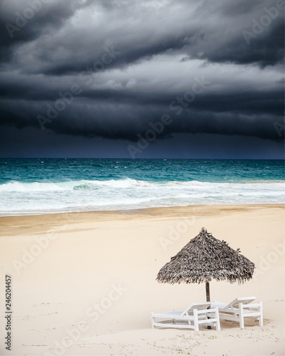 storm coming to the beach
