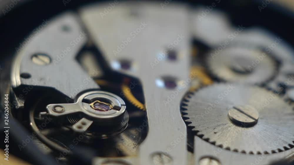 Mechanical clock mechanism gears Mechanical clock mechanism gears