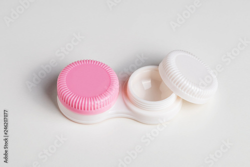 Container for contact lenses. Close up