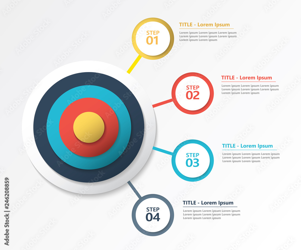 Fototapeta premium Infographic template with target