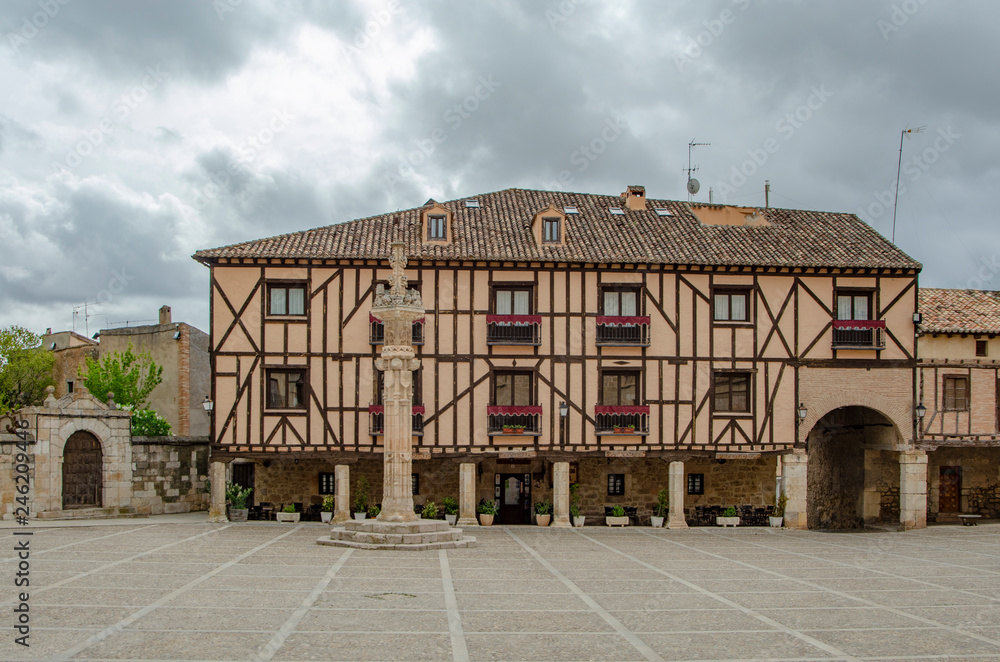 Square of Penaranda de Duero in province of Burgos, Spain