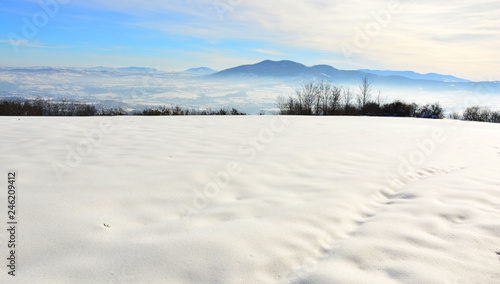 winter landscape with lake and sky © predrag