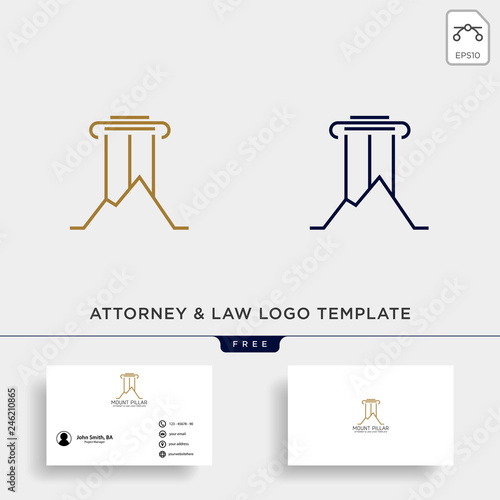 elegant attorney logo line design template vector illustration