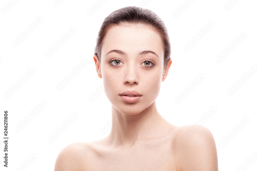 closeup portrait of young woman with clean fresh skin closeup portrait of young woman with clean fresh skin