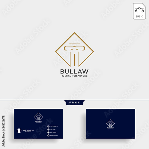 elegant pillar attorney logo line design template vector illustration