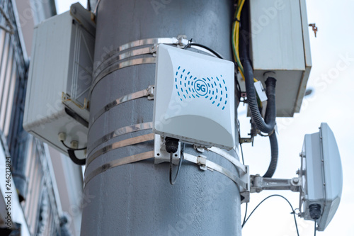 5G cellular repeaters on the pole