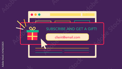 Website Subscription Online Client Promotion Gift Subscribe Pop Up UI