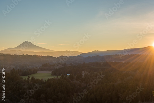 Golden morning sunrise in Oregon