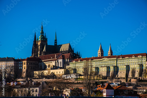 Prague castle from vltava river