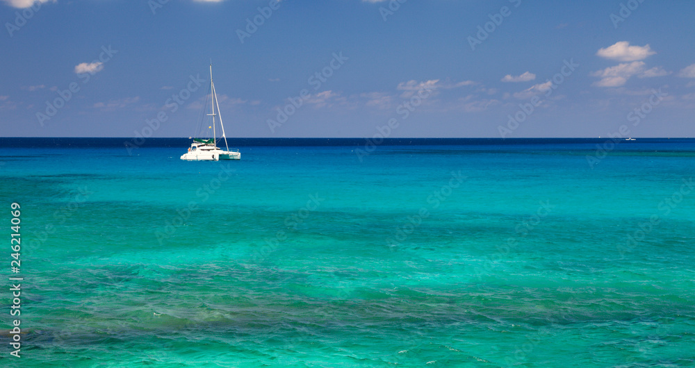 Sailboat on the Caribbean