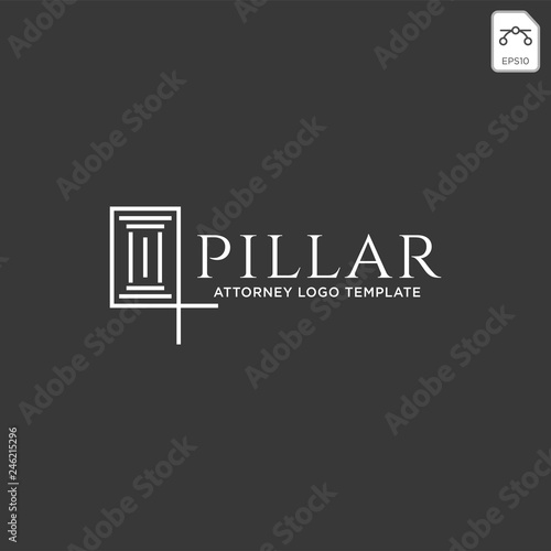 elegant pillar attorney logo line design template vector illustration