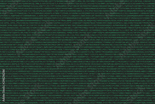 Computer data by symbols on green background. Seamless pattern.