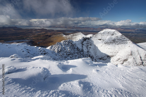 Beautiful view from the highest Irish mountain Carrauntoohil photo