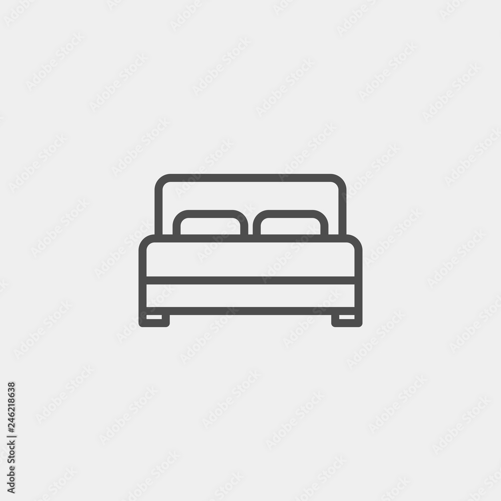 Bed flat vector icon. Hotel flat vector icon. Accommodation flat vector icon Bed flat vector icon. Hotel flat vector icon. Accommodation flat vector icon