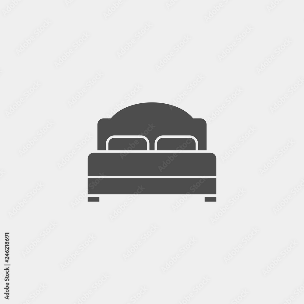 Bed flat vector icon. Hotel flat vector icon. Accommodation flat vector icon Bed flat vector icon. Hotel flat vector icon. Accommodation flat vector icon