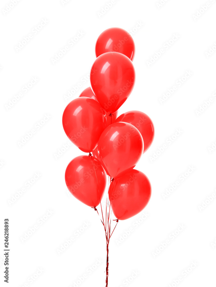 Bunch of big red balloons object for birthday party Bunch of big red balloons object for birthday party