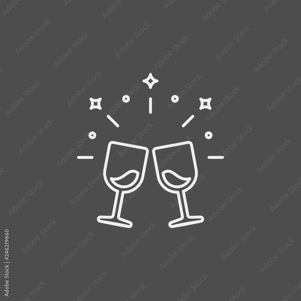 Wineglass flat vector icon. Drink flat vector icon Wineglass flat vector icon. Drink flat vector icon