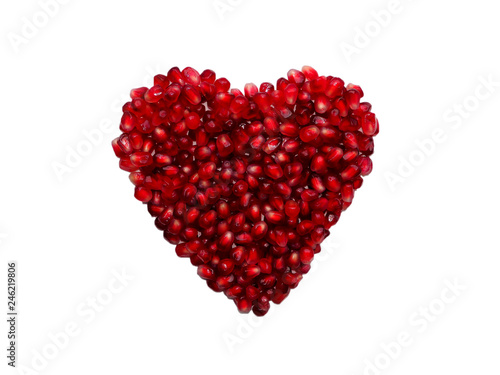 Heart shaped pomegranate seeds